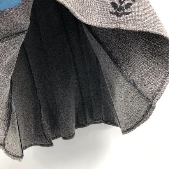 Tanjay Heathered Grey Embroidered Flared Midi Skirt size 10 - Picture 7 of 14